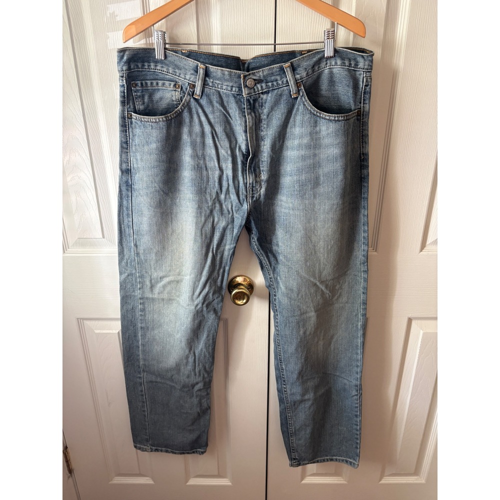 Levi's 505 Light Wash Faded Straight Leg Denim Jeans 38/30